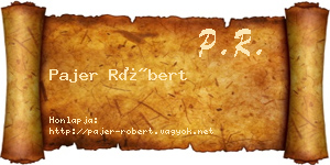 Pajer Róbert névjegykártya